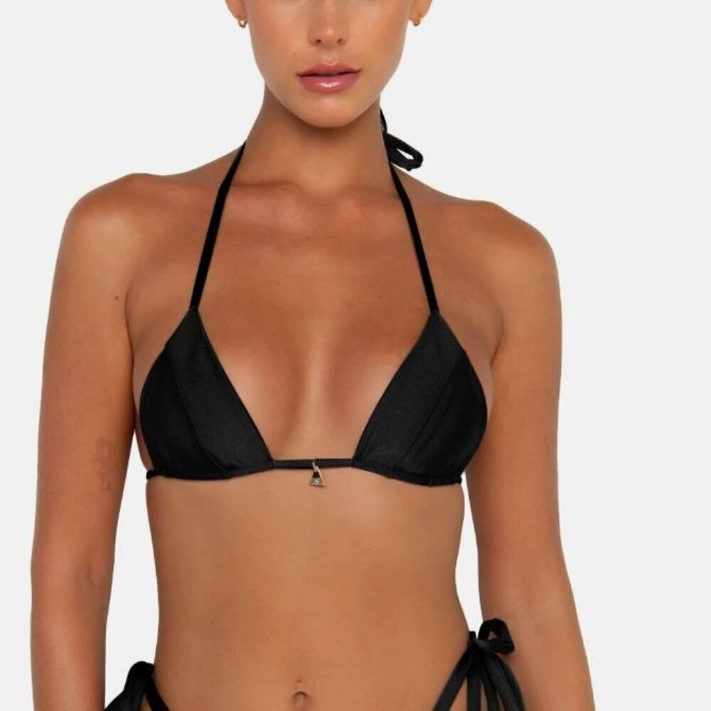 FAE House Triangle Bikini Swim Top in Black Size XS/S
